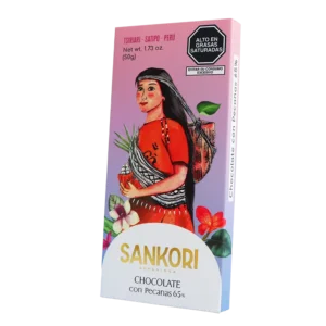 Chocolate con pecanas 65%, 50g